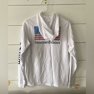 Vineyard Vines White American Thin Hoodie